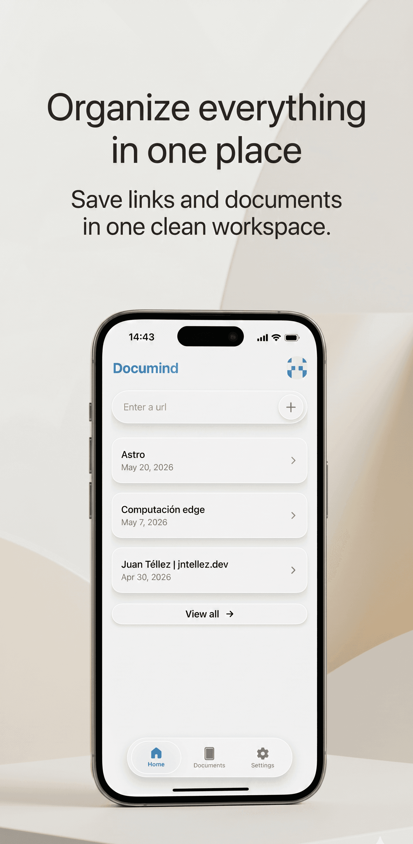 Documind home library screen