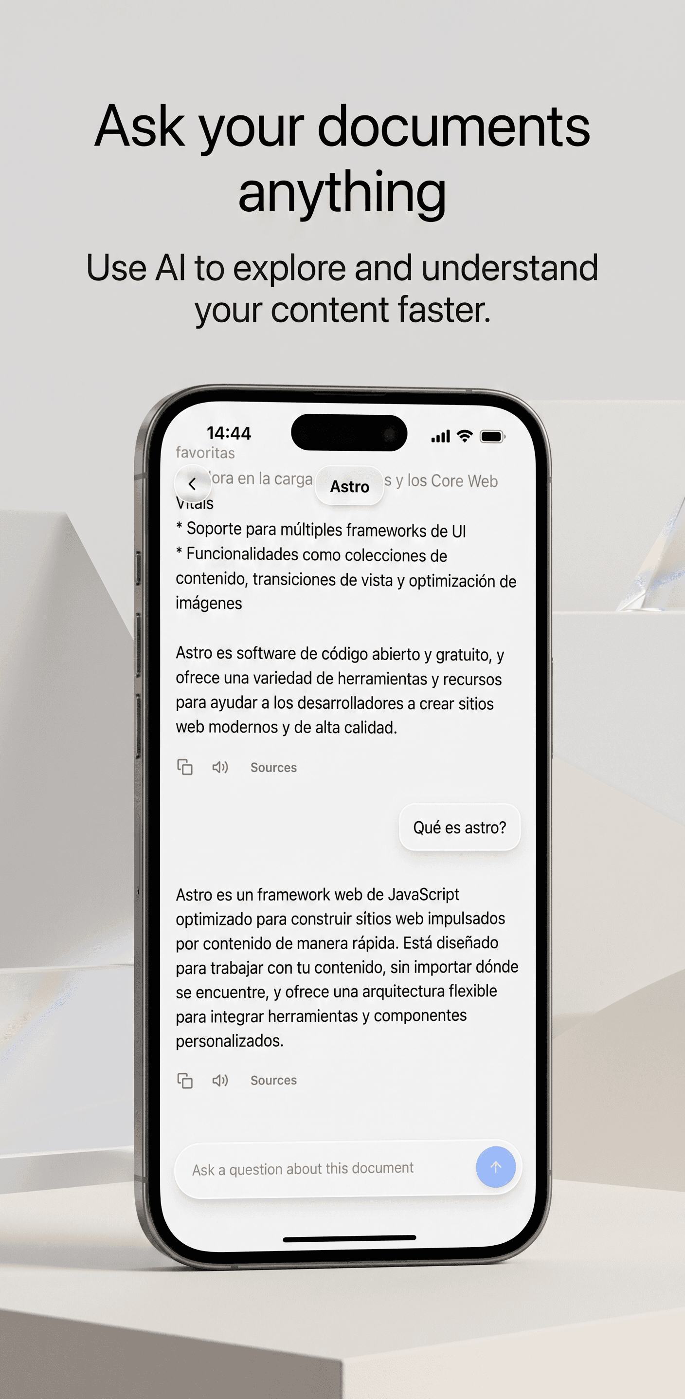 Documind AI chat screen